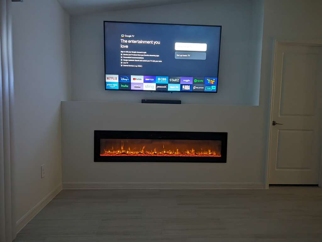 Custom fireplace wall after renovation